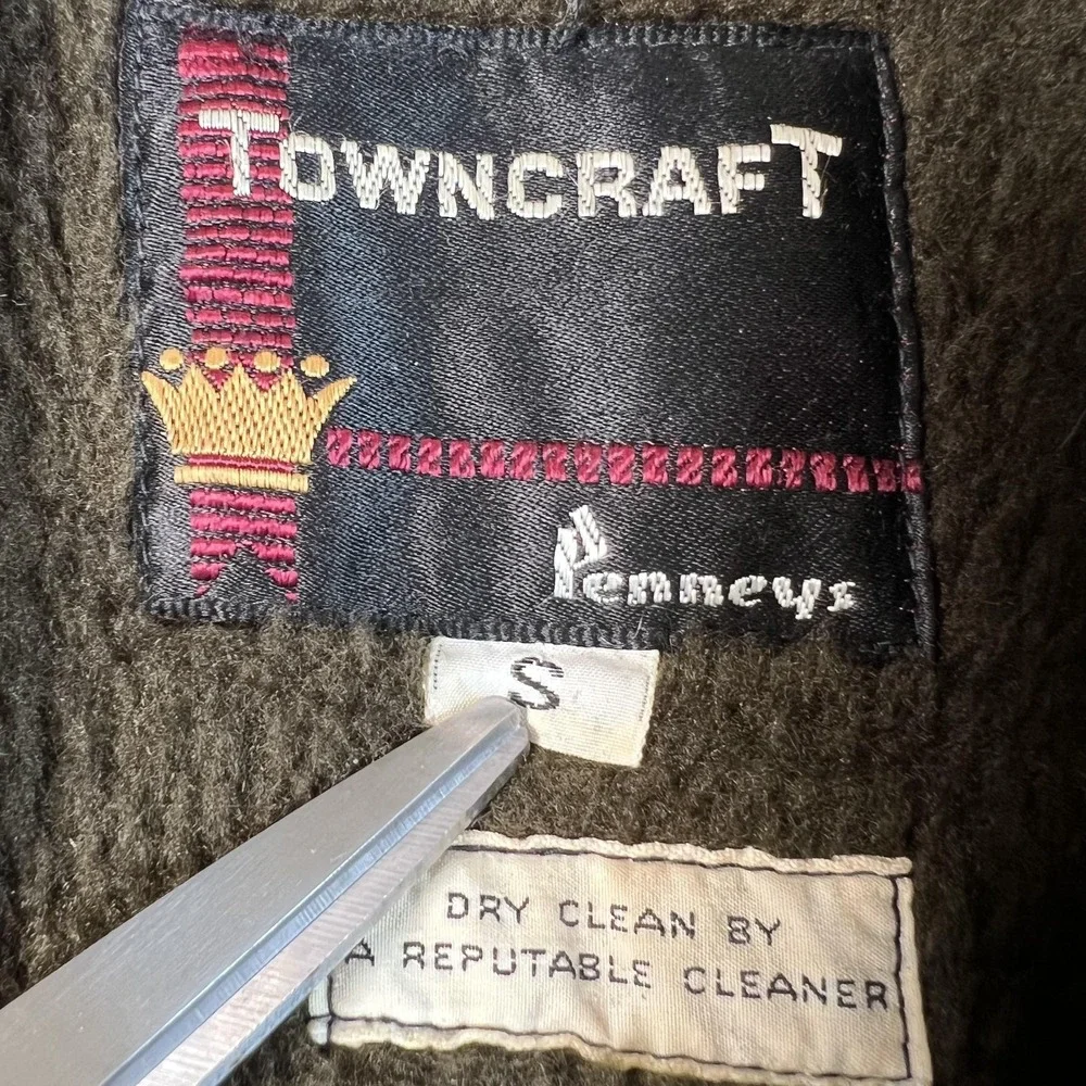 Vintage Towncraft Coat Mens Medium Small Brown Corduroy Quilted Lined‎ Zip Warm